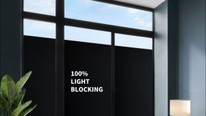 Stained Glass Window Privacy Film Non-Adhesive UV Sun Blocking Black Tulip Pattern Vinyl Stickers Bathroom Door Covering