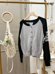 ●ECLAIRE● 043 Cardigan Rajut Knit Lengan Panjang Longsleeves 2tone two-tone Kasual Korea Casual Volo Import