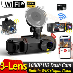 WIFI&APP Car Dvr 1080P Dash Cam for Cars 2/3 Channel Camera Recorder Front inside / Rear View Camera for Vehicle Night vision