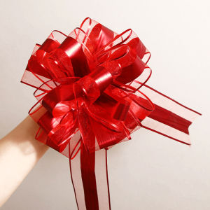 2pcs Ribbon Bow Hand Drawn Flower Wedding Car Home Furnishings Birthday Anniversary Celebration Party Decoration DIY Supplies