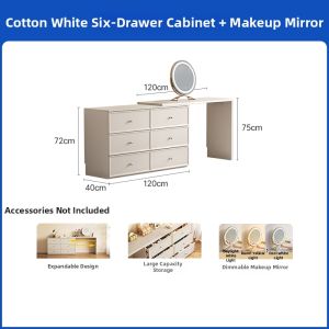 Creamy Style Extendable Modern Minimalist Vanity Dresser