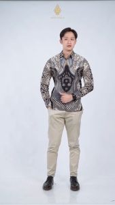 BATIK ARKANZA Motif Dewanagari Kemeja Batik Pria Lengan Panjang Slimfit Premium Bahan Katun Lapis Furing