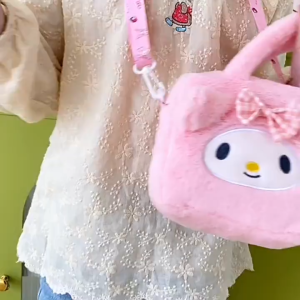 Bag Comel Sanrio Sling Bag Plush Handbag Kids Cute Kuromi Melody Shoulder Bag