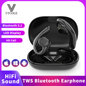VTUOGE Tai Nghe Không Dây Tai Nghe TWS Tai Nghe Âm Thanh Nổi Bluetooth 5.3 Nút Bịt Tai Giảm Tiếng Ồn Màn Hình Kỹ Thuật Số Chống Nước Điều Khiển Cảm Ứng Kèm Micrô
