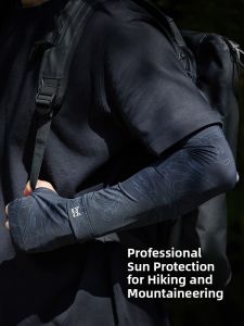 Miiow | Mens Ice Silk Cooling Heat Resistant Sleeve Cycling Outdoor Summer UV Protection Breathable Lightweight Long Sleeve Compression Arm Cover