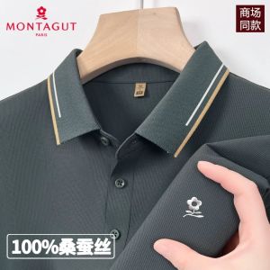 Áo Thun Nam Cổ Polo Montagut Cotton Nguyên Chất Tay Ngắn Mùa Hè 2025 Thường Ngày Thời Trang Thành Phố Không Cần Ủi