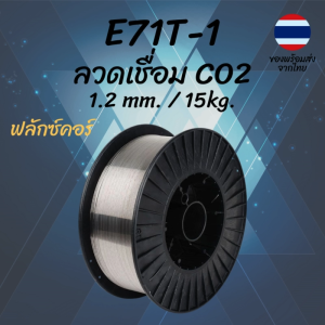 ลวดเชื่อม Flux Core E71T-1 1.2mm 15kg เชื่อมเหล็ก งานหนัก MIG แพ็คใหญ่ ใช้ก๊าซซีโอทู