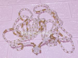 wedding cord beads flower design gold & silver