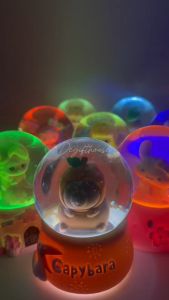 Ready Stock Sanrio Capybara Princess disney Crystal Ball Snow Ball Hadiah Hari Jadi Bola Salji Berlampu