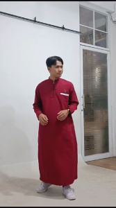 Jubah Muslim Pria Dewasa Lengan Panjang Kekinian - Jubah Muslim Pria - Gamis Muslim pria - Gamis Jubah Anak Laki Laki - Jubah Pakistan - Jubah Arab