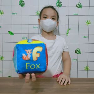ĐỒ CHƠI XÚC XẮC VẢI HÌNH KHỐI SONG NGỮ ANH VIỆT BẰNG VẢI NHUNG MỊN CHO BÉ