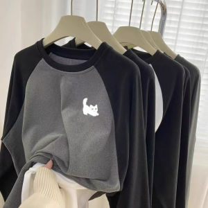 Áo Thun Nam Dày Dặn Mùa Đông Áo Lót Dày Cổ Tròn Tay Dài in Họa Tiết Động Vật Thoải Mái Thoáng Khí Mặc Thường Ngày