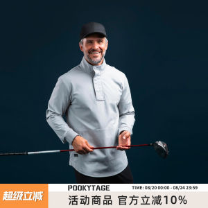 Rare High-Quality California Golf Sweatshirt with Magnetic Button Design Four-Sided High-Elasticity Half Zip Casual Mens Hoodie