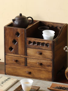 BAURSDE | Retro Wooden Multifunctional Desktop Storage Box