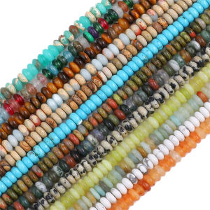 4x2mm Natural Stone Disk Beads Tiger Eye Agate Jade Aventurine Amazonite Howlite Stone Beads for Necklace Bracelet DIY Jewelry Making 15" 38cm Approx 160pcs