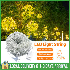 10m/20m/30m/50m LED Fairy Light String Fairy Light Lampu 8 Modes Warm White Colorful Waterproof Christmas Light Xmas Wedding Party Garland HolidayDecoration Outdoor Lighting