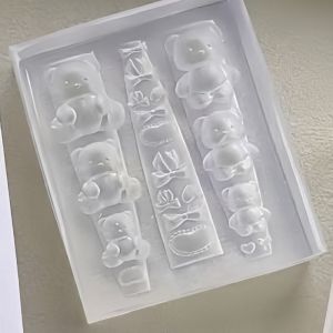 1 Pc Silicone Nail Mold Cherry Rabbit Bowknot 3D Art Decorations Nails DIY Design Templates Nails Mold