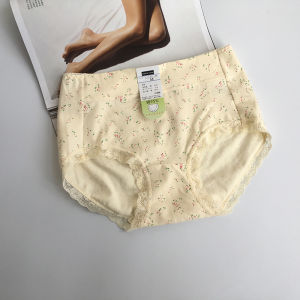 Exported to Japan Small Boxer Womens Mid-Waist Underwear Lace Edge Underpants Print Mid-Waist Comfortable Purified Cotton Briefs