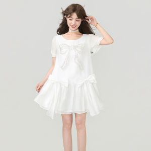 KEIKO | Đầm Tiên Nữ Chi Tiết Nơ Trắng Mềm Mại Tencel