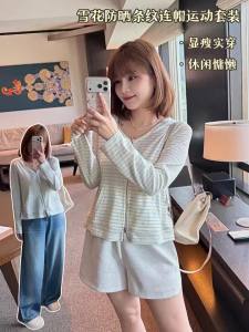 MASISI | Bộ Đồ Sọc Có Mũ Dài Chống Nắng Thoáng Mát và Giúp Gầy