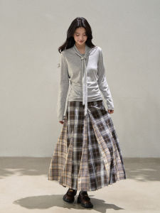 YIKEXIAOYEMEI | Áo Sweater Dài Tay Màu Xám cho Nữ