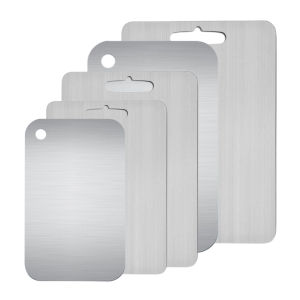 Titanium Cutting Boards for Kitchen Stainless Board 304 Steel Thickened Double Sided Food Grade Portable Fruit Meat Chopping
