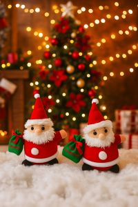 Boneka Santa Claus Mini / boneka sinterklas Gift Hijau untuk Dekorasi Natal