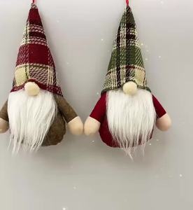 ตุ๊กตาไร้หน้าคริสต์มาสข้ามพรมแดนตุ๊กตาคนแคระจี้ต้นคริสต์มาสอุปกรณ์ตกแต่งคริสต์มาสของขวัญปีใหม่