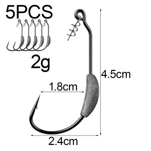 Jig Crank Head Barbed Hook 2g 3g 5.25g 7g Soft Lure Worm Offset Fishhook Spring Lock Pin Pesca for Texas Rigs Fishing Tackle