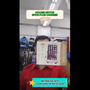 Mitra Sejati Holder Motor Spion dengan Charger Phone Holder Universal With USB Charger Hub