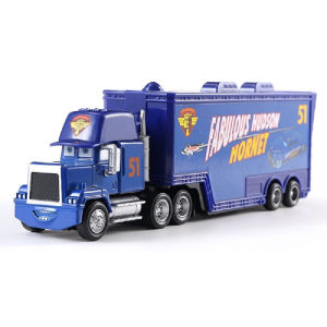 Takara Tomy | Pixar Cars Mack Truck Alloy Diecast Cargo Trailer Toy Lightning McQueen Rusteze Collectible Car Model For Kids