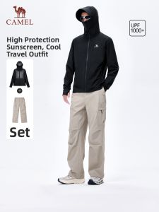 CAMEL | Light and Cool Sun Protection Set Male Outdoor Sport Hooded Zipper 2Pcs