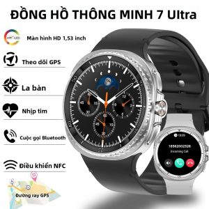 Đồng Hồ Thông Minh Định Vị GPS Ultra 7 Màn Hình AMOLED Đo Nhịp Tim Gọi Bluetooth Thể Thao Chống Nước IP68 Dành Cho Nam Và Nữ Với Chức Năng Theo Dõi Sức Khỏe Và Thể Dục
