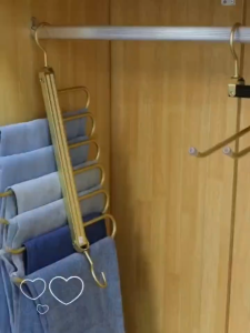 6 Layers Aluminum Pants HangersSpace Saving Jeans Scarf OrganizerMulti-Functional Closet Heavy Rack for Slacks Skirt Trousers