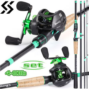 Sougayilang | Sougayilang Casting Fishing Rod Reel Combo 1.8-2.1m UltraLight Carbon Fiber Rod and 7.2:1 Gear Ratio Aluminum Spool Fishing Coil
