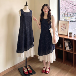 AIYITI | Elegant Navy Sleeveless Loose Dress