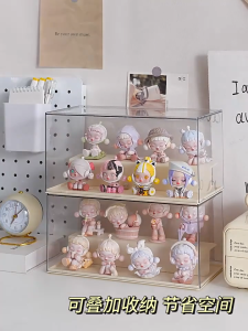 [SG Ready Stock] Popmart Display Box Display Cabinet Transparent Acrylic Box Popmart Blind Storage Dustproof Stackable