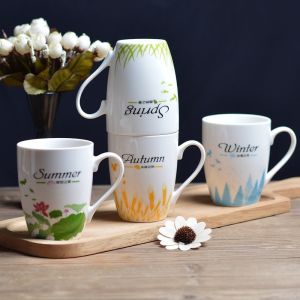 Rustic Chic Country Style Ceramic Mugs Set Coffee Cups Simple Personalized  Small Clear Quartz Home Use Water Cups