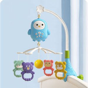 Baby Crib Bell Toys Musical Baby Crib Mobile with Lights Projection for 0-12Months Infants Crib Toys Bed Bell Toy Newborn Gifts