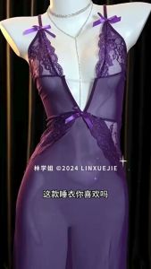 MIMI SHOP ชุดนอนเซ็กซี่ ชุดซีทรู เดรสยาวผู้หญิง 💦 เนื้อผ้าใส่สบาย บางและยืด M-283