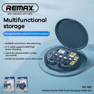 RC-190 Multi-function Fast Charging Data Cable 60W Protable Storage Kit Box Lightning Typc-C Micro Phone Holder
