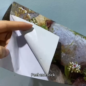 Retro Green Plants & Stone Wallpaper - Self-Adhesive Removable Vinyl Decal for Home Kitchen and Furniture Renovation Easy Installation Home Decoration | Natureinspired Design | Easyinstall Wallpaper Wall Decor