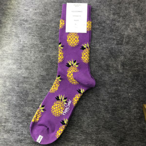 Chic Leather Happy Mens Socks Fresh All-Match and Beautiful Pure Cotton Long Tube Mens Socks Ins Trendy Nice Socks