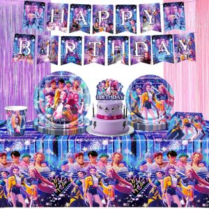 Hasbro | K-Pop Birthday Party Supplies for Boys Kids Happy Birthday Table Decoration Napkin Plates Backdrop Gift Bag Stickers Baby Shower