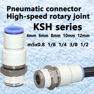 1PCS Pneumatic Rotary Connectors Swivel Fittings 360° Rotation Thread size： M5 1/8 1/4 3/8 1/2 Hose Joint 4/6/8/10/12mm