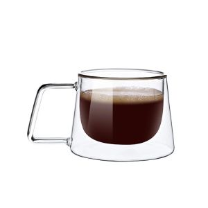 200ml Double Wall Glass Coffee Mug with Handle Transparent Heat-resistant Espresso Cup Breakfast Latte Cappuccino Tea Cup