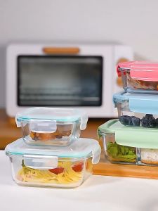 TOP HOME PH Elegant Glass Meal Prep Containers with Lids Leakproof Airtight Microwave & Oven-Safe - 410ml/700ml/1040ml