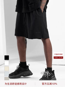 กางเกงขาสั้นผ้าฝ้ายผสมโพลีเอสเตอร์สำหรับผู้ชาย กางเกงขายาวทรงตรงสปอร์ตสไตล์ฤดูร้อน ทรงหลวม สไตล์สตรีท