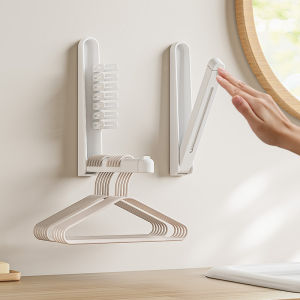 Hanger Storage Rack Retractable Foldable Hangers Multi-functional No-Punch Balcony Drying Racks Storage Shelves