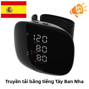 Máy Đo Huyết Áp Cổ Tay Có Thể Sạc Lại Bằng Đèn LED Với Giọng Nói Đa Ngôn Ngữ (tiếng Anh/tiếng Nga/tiếng Bồ Đào Nha/tiếng Tây Ban Nha) Máy Đo Huyết Áp Cầm Tay Để Theo Dõi Sức Khỏe